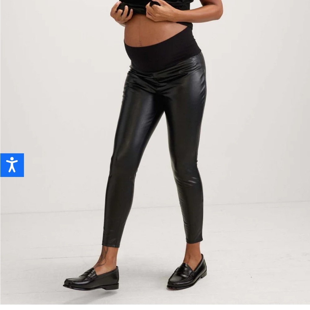 Hatch Shiny Black Maternity Leggings